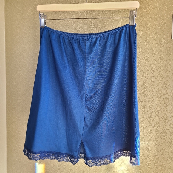 Vintage Kayser Lingerie Blue Lacy Slip Skirt - Picture 2 of 4